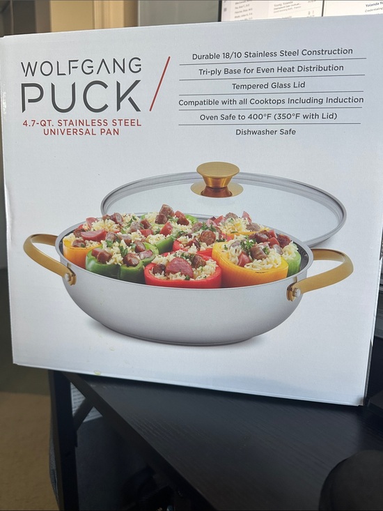 Wolfgang Puck Other - Wolfgang Puck 4.7-Qt Stainless Steel Universal Pan with Gold Handles